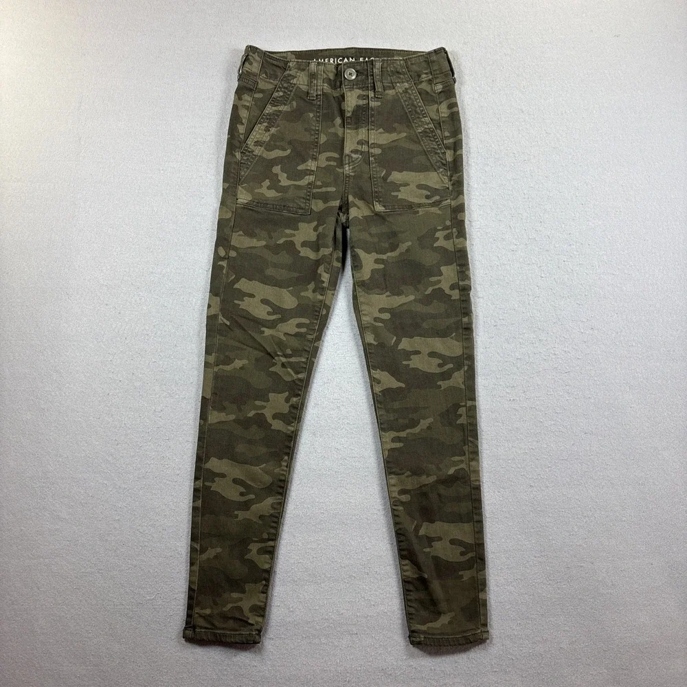 American Eagle AE Hi-Rise Camo Crop Jegging Sz 4‎ Women Next Level Stretch Cargo